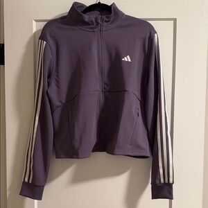 Adidas Lavender Zip-Up Jacket with White Stripes